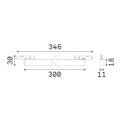 Sistema Lineare Deva Led 8W Luce Calda 3000K Nero Ideal Lux