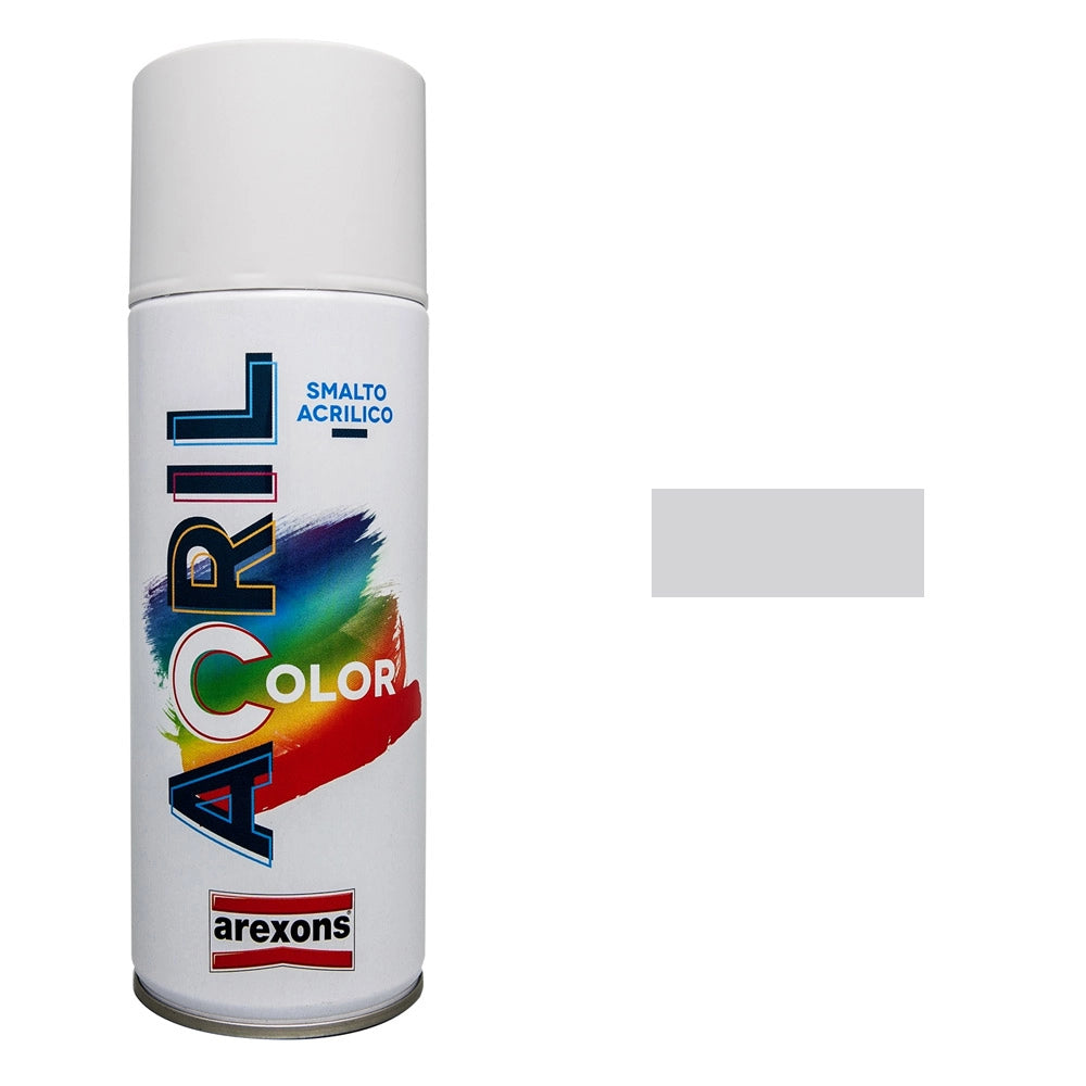 Smalto Spray Acricolor Vernice Acrilica per Metallo Legno Muro Interno Esterno Colore: Grigio Chiaro