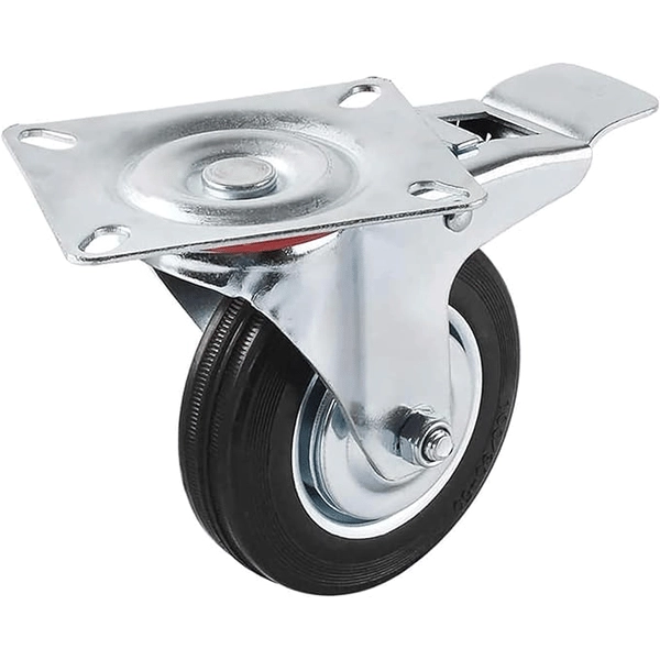 RUOTA INDUSTRIALE GIREVOLE IDEAL STAR C/FRENO 80 mm - portata 60 kg - IDEAL STAR