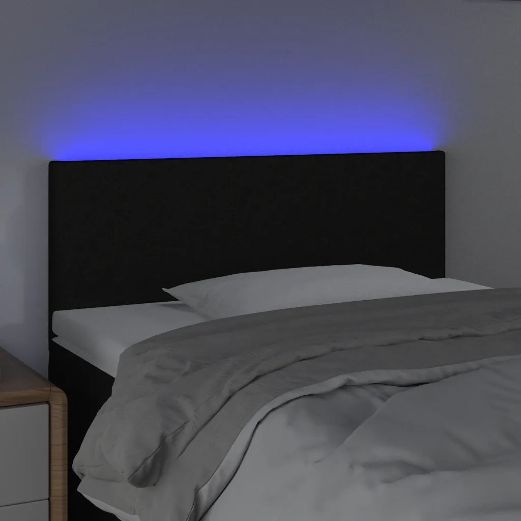 Testiera a LED-Testata con LED Nera 90x5x78/88 cm in Tessuto 274154