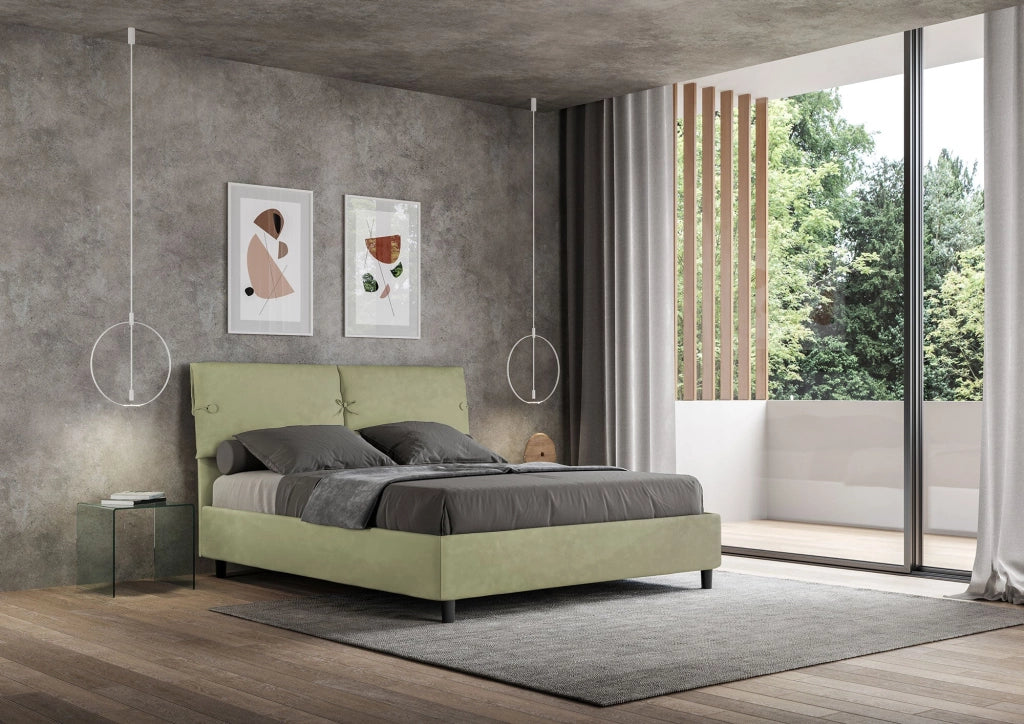 Letto Matrimoniale 160x210 cm con Rete e Contenitore Sleeper Tè verde