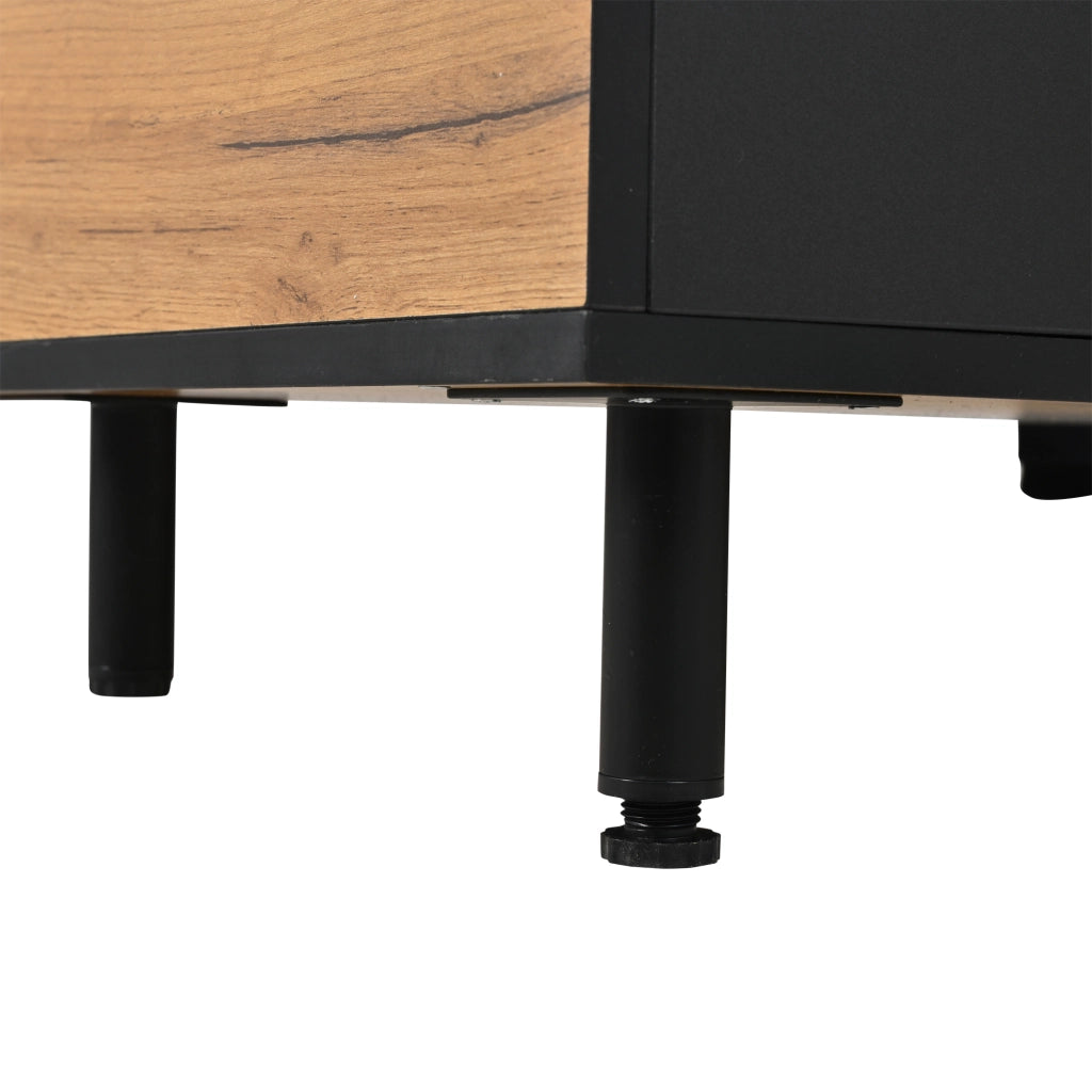 Mobile porta TV da 180 cm nero e effetto legno