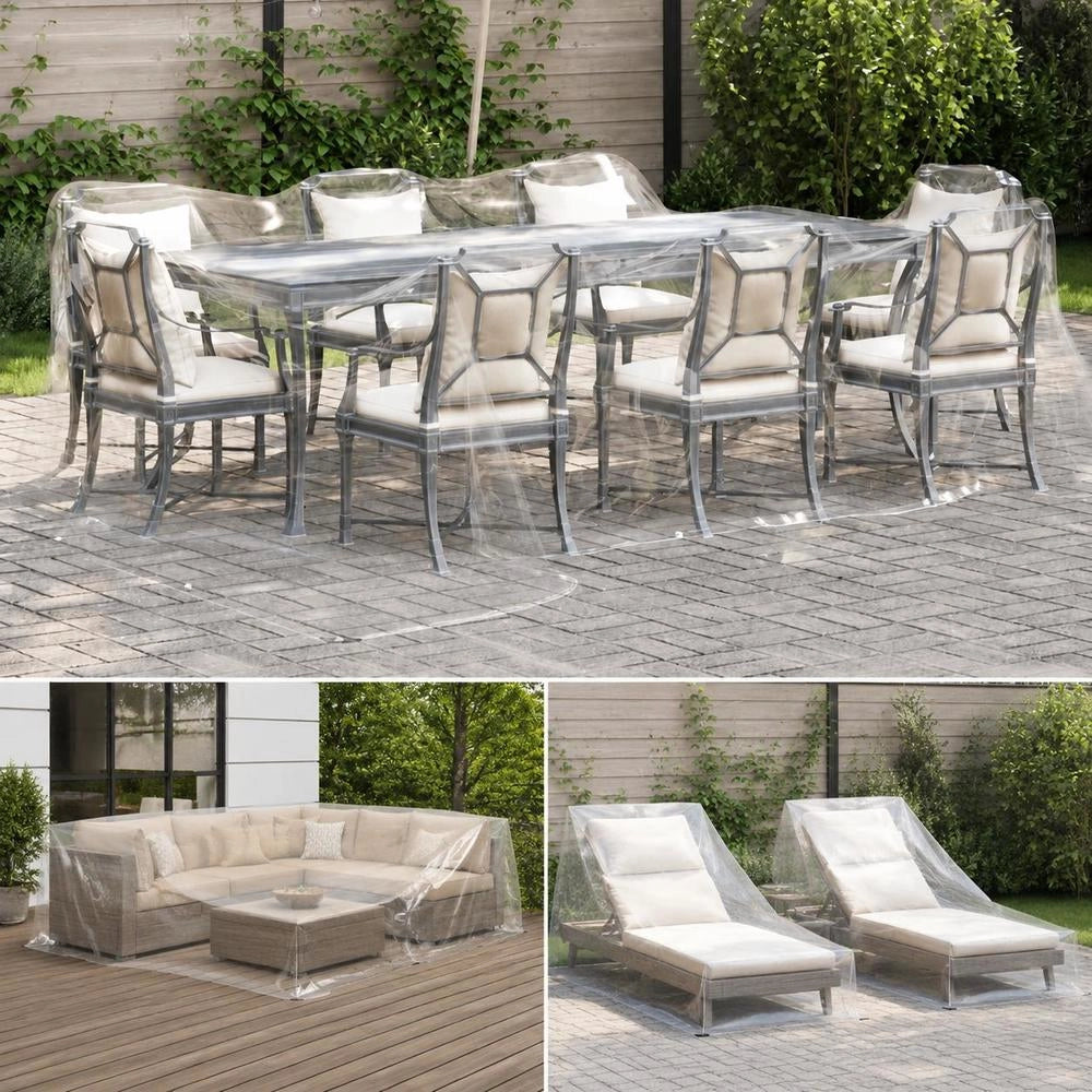 Telo trasparente con occhielli, 4x4 m, in PVC, compatto e resistente, ideale per coperture esterne, giardino e campeggio