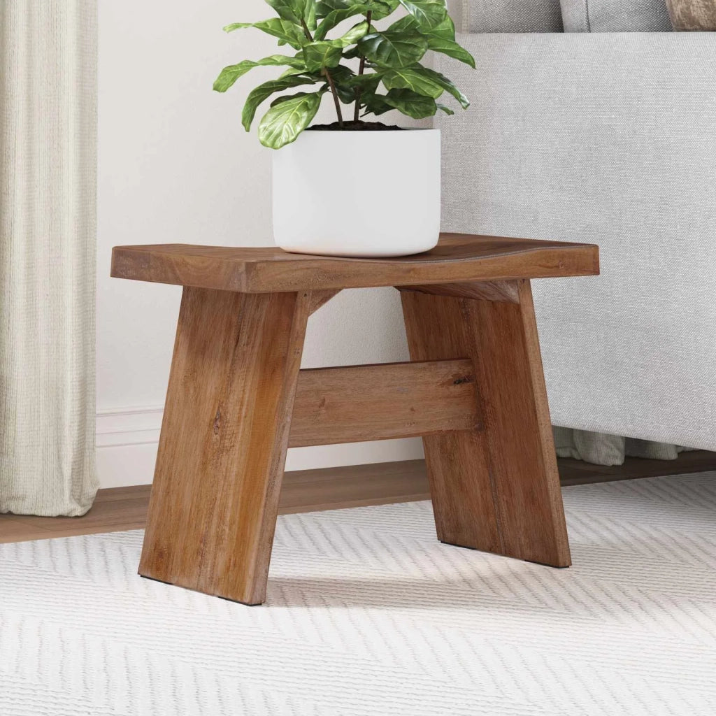 Pouf Naturale 40 x 25 x 31 cm Legno di Mogano 42012397