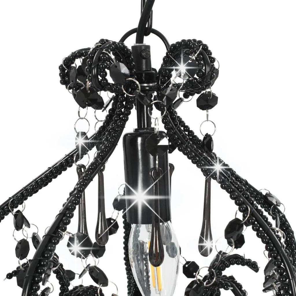 Lampadario con Perle Nero Rotondo E14 281594