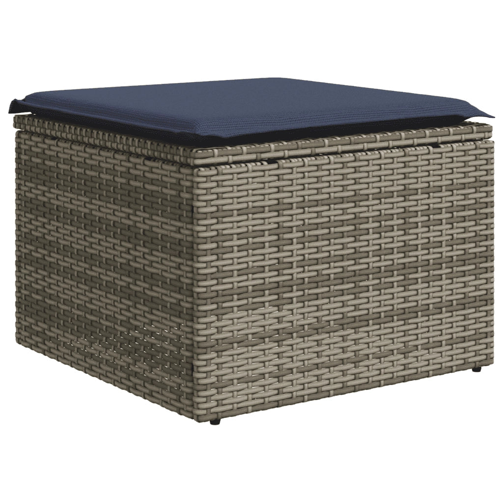 Set Divani da Giardino 9 pz con Cuscini Grigio in Polyrattan 3269361