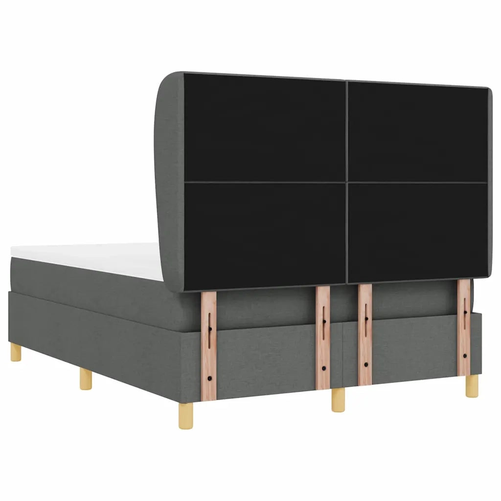 Letto a molle con materasso Grigio scuro 200 x 140 cm Tessuto 3340754