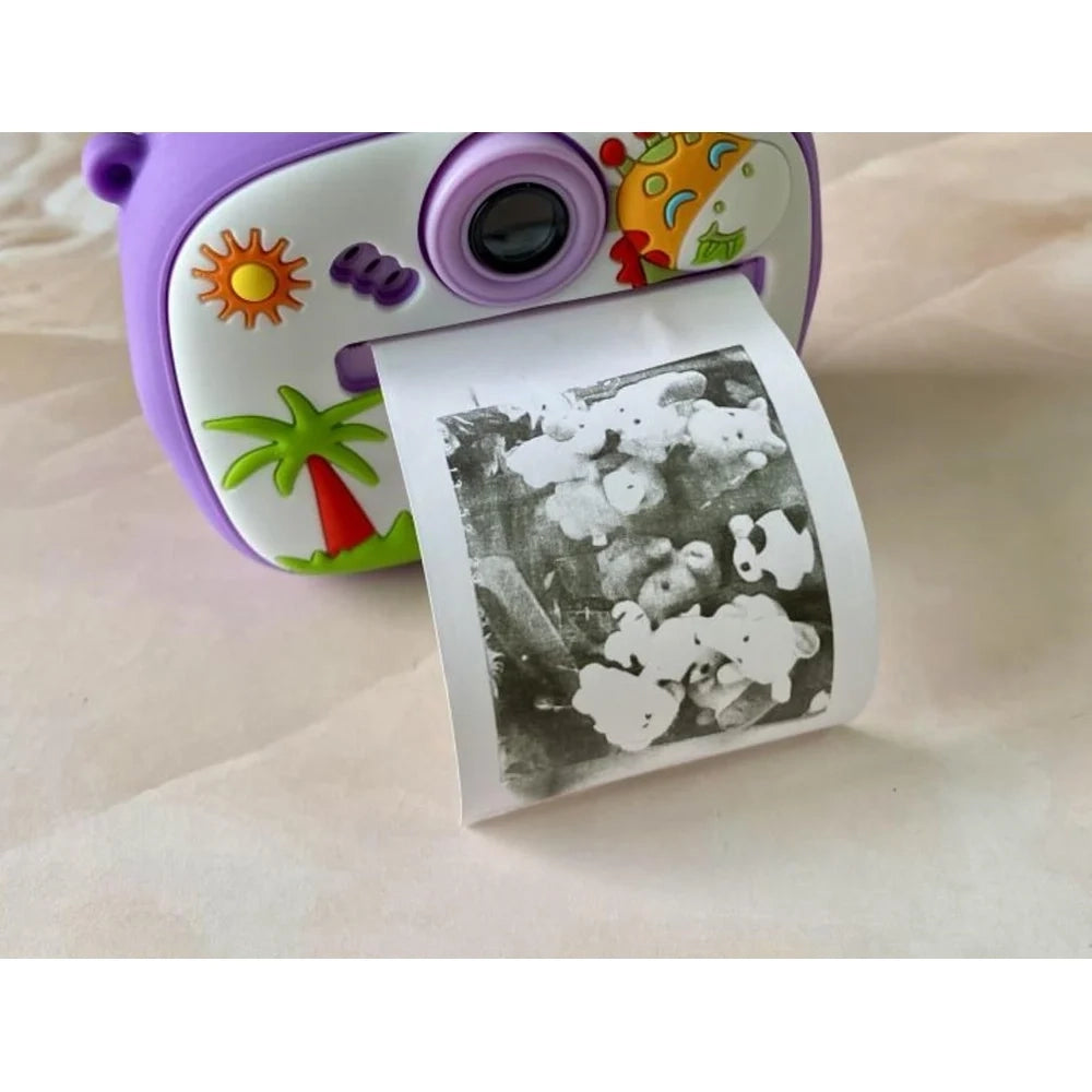 Trade Shop - Fotocamera Per Bambini Con Stampa Istantanea Termica Per Foto Video Batteria Ricaricabile -