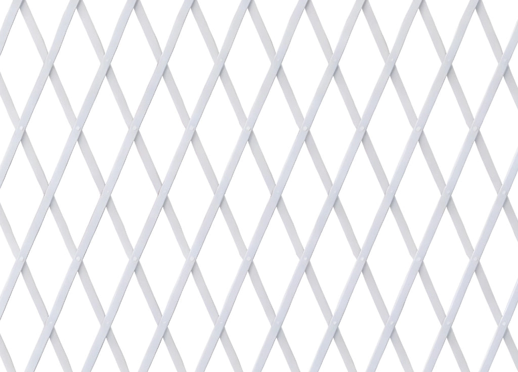 Traliccio Estensibile In PVC Per Piante Rampicanti Recinzione Giardino Balcone - 100x200 - Bianco