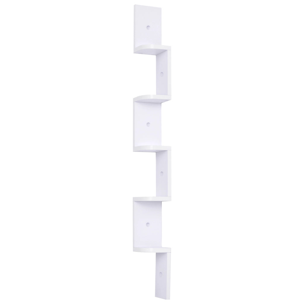 Scaffale angolare a parete 5 ripiani zigzag ¨C Xylo ¨C legno bianco 120cm