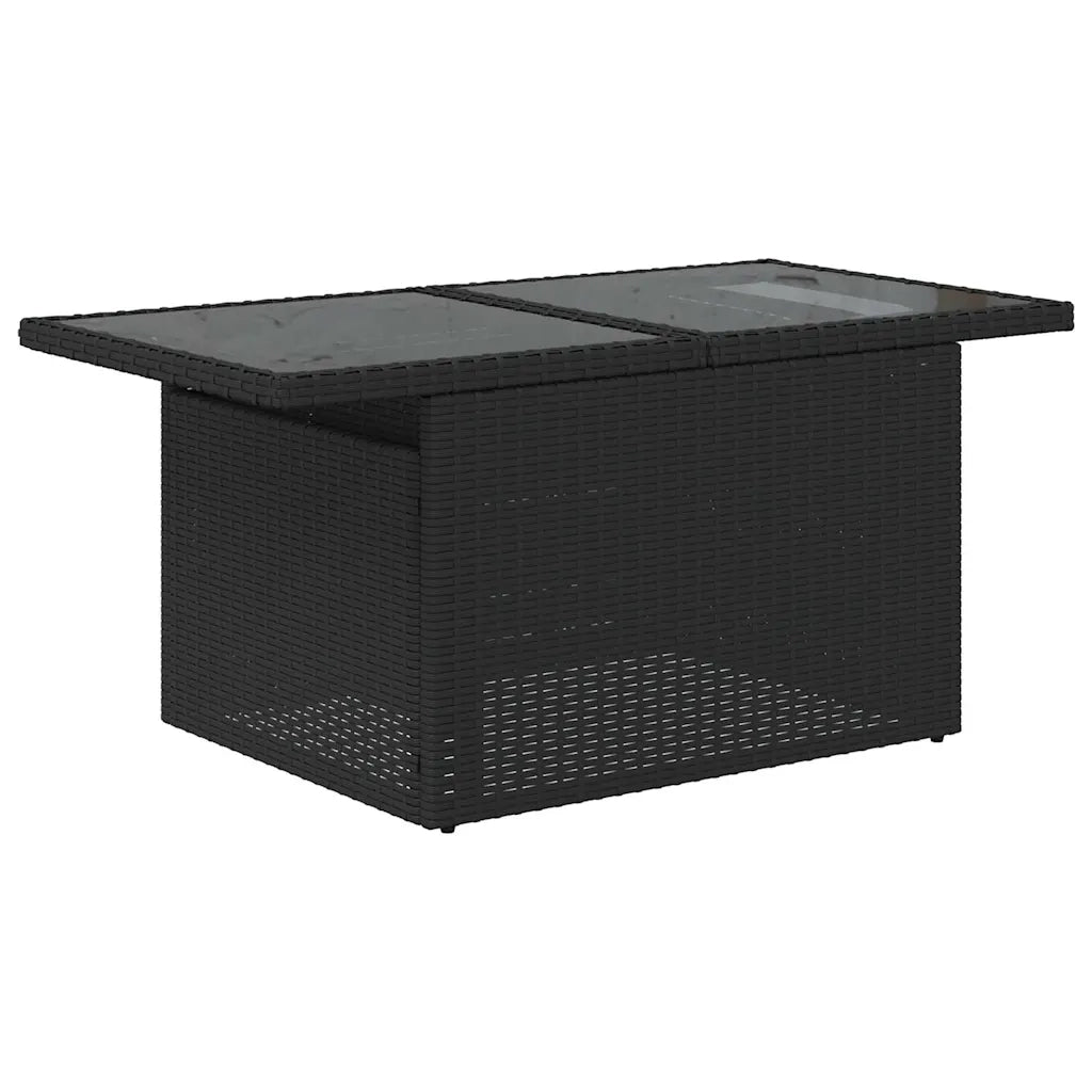 Set Divani da Giardino 9 pz con Cuscini Nero in Polyrattan 3326366
