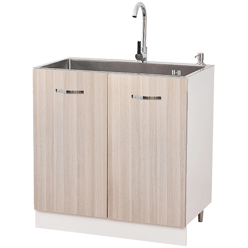 Mobile Sottolavello Cucina Componibile Mobiletto Legno Colore olmo con 2 Ante