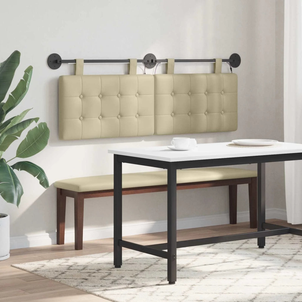 Testiera | Testata sospesa Con luce LED Crema Similpelle