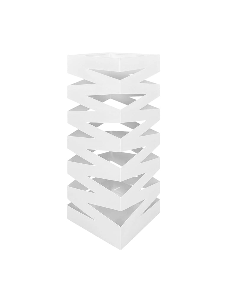 Portaombrelli Interno Esterno  Elegante in Metallo Con Ganci Per Ombrellini Design Moderno Modello 5 Bianco