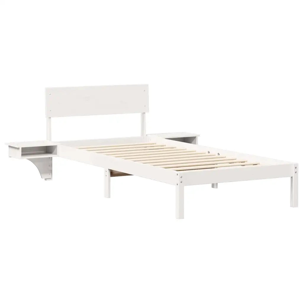 Letto singolo | Letto per adulti | Struttura del letto Bianco 90 x 200 cm Pino massello