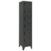 Armadio spogliatoio moderno con 6 ante chiudibili a chiave 38 x 40 x 180 cm in acciaio antracite 02_0047009