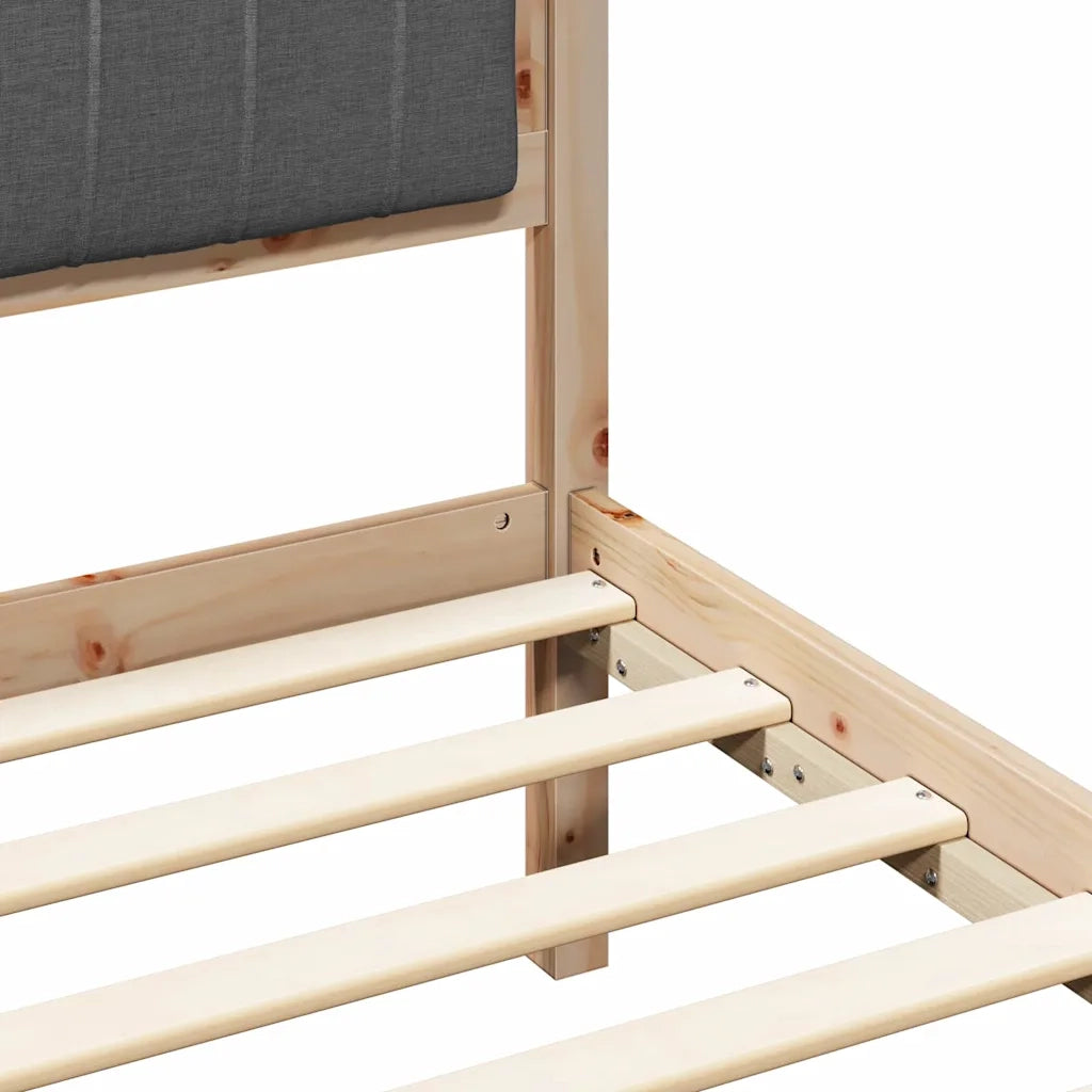 Letto matrimoniale | Letto per adulti | Struttura del letto Grigio scuro 200 x 200 cm Pino massello