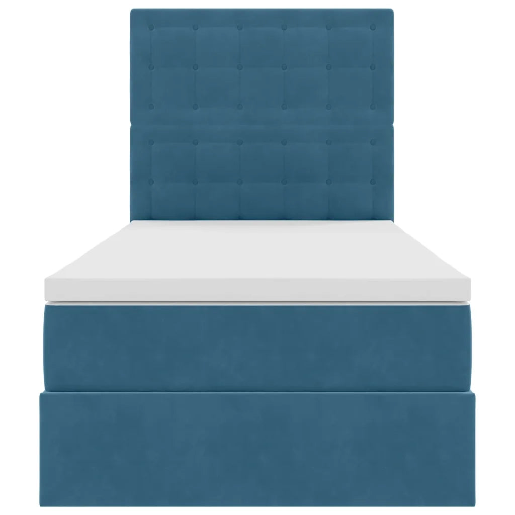 Letto con contenitore e materasso Blu Scuro 100 x 200 cm