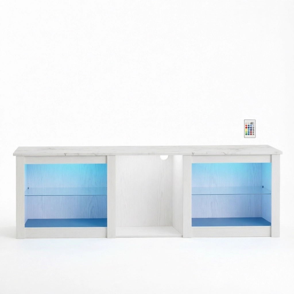 Mobile TV bianco con illuminazione LED 160 cm