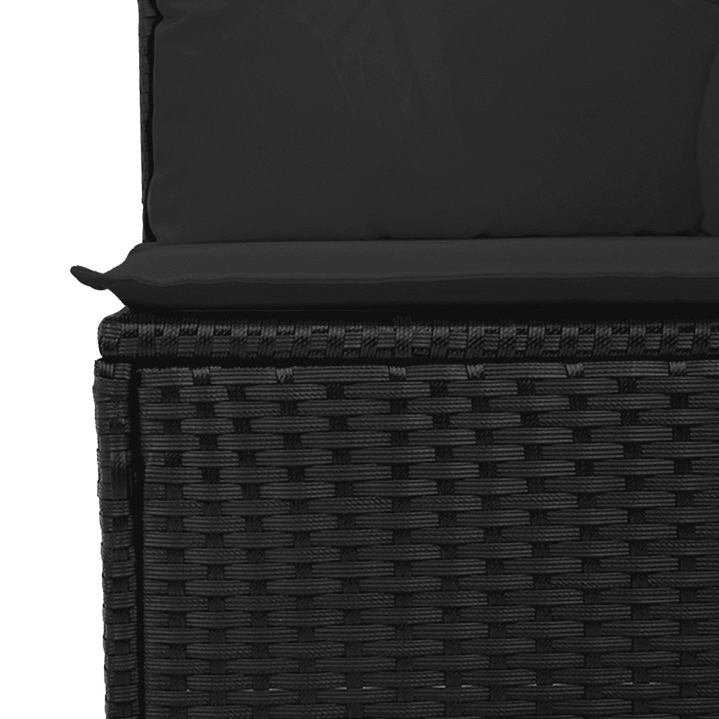 Set Divani da Giardino 5 pz con Cuscini in Polyrattan Nero 3251302