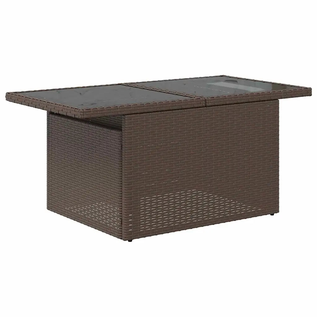 Set Divano da Giardino 9 pcs Marrone e Rosso polyrattan 3348880