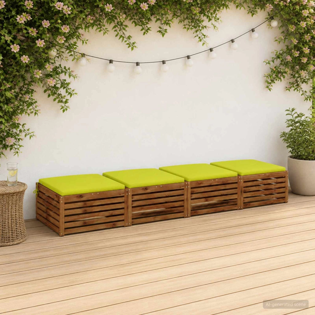Cuscini per Seduta SOEST 4 pz 100% Poliestere Verde brillante. 944962