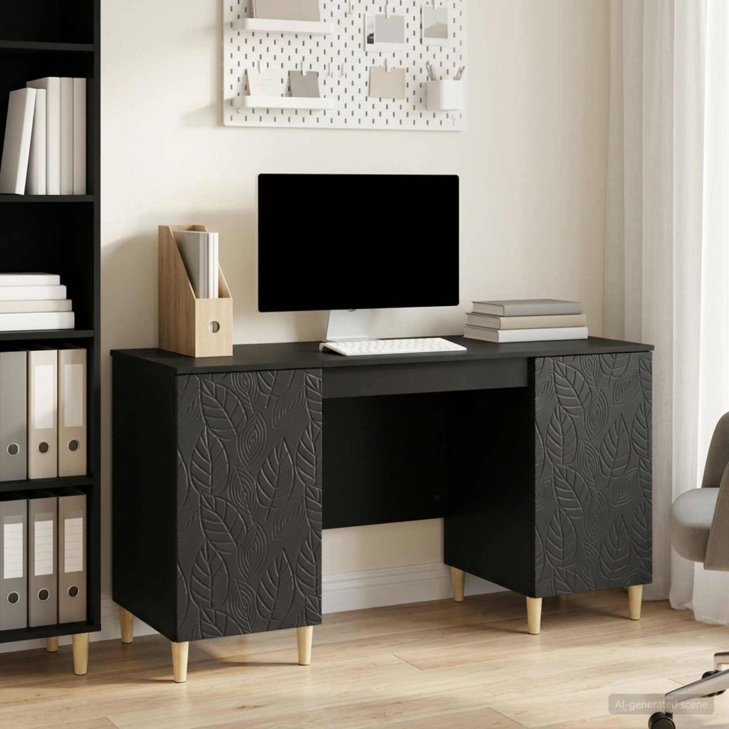 Scrivania Nero 142,5 x 50 x 75 cm Legno ingegnerizzato 3414613