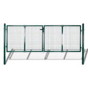 Cancello per Recinzione in Acciaio 300x100 cm Verde 42979