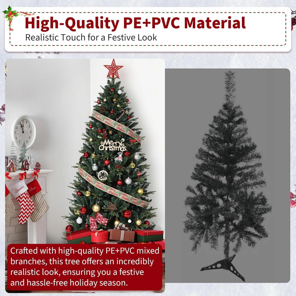 Albero di Natale Premium 240cm Effetto Realistico Altissima Densita con Base in Metallo