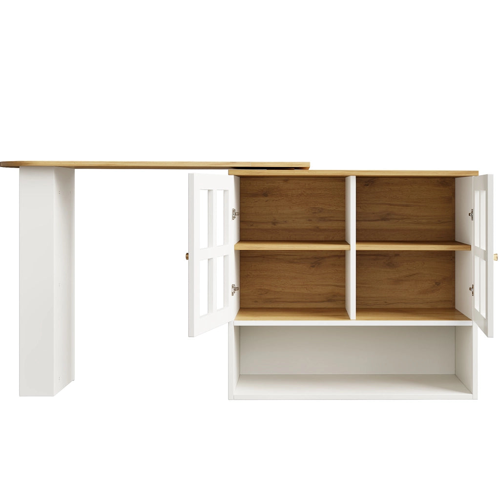 ARMADIO Girevole 360° 138-204x39x102,5 cm MDF Bianco