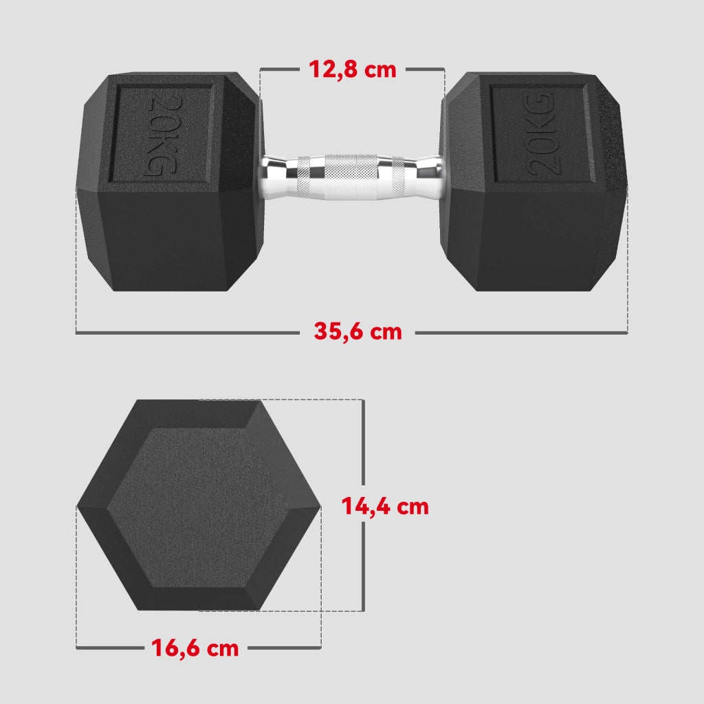 Mancuerna Esagonale 20 kg ¨C Zephmum ¨C Nero