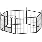 Recinto per cani modulare 160 x 80 x 60 cm pieghevole sicuro porta esterno moderno minimalista in acciaio grigio 21_0007479