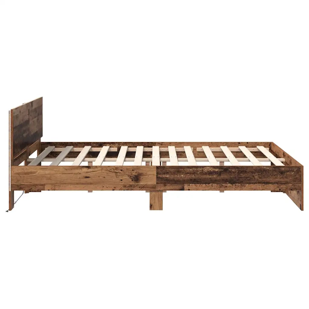 Struttura del letto con testiera Legno vecchio 140 x 190 cm