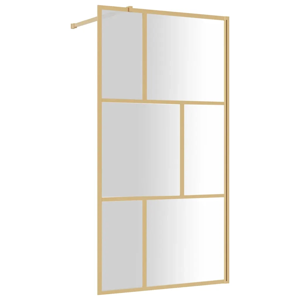 Parete per Doccia Walk-in Vetro Trasparente ESG 100x195 cm Oro 154957