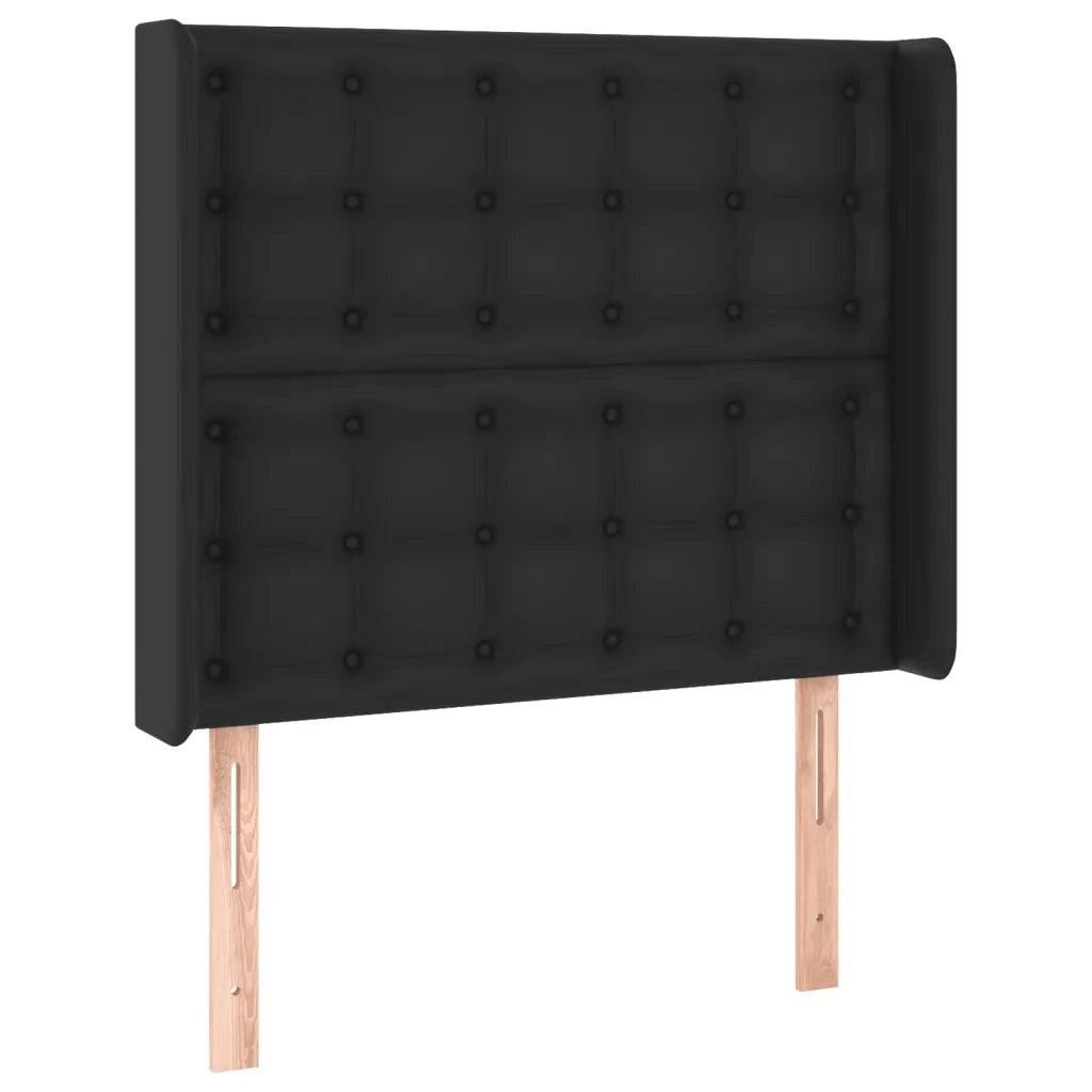 Testiera | Testata a LED Nera 103x16x118/128 cm in Similpelle