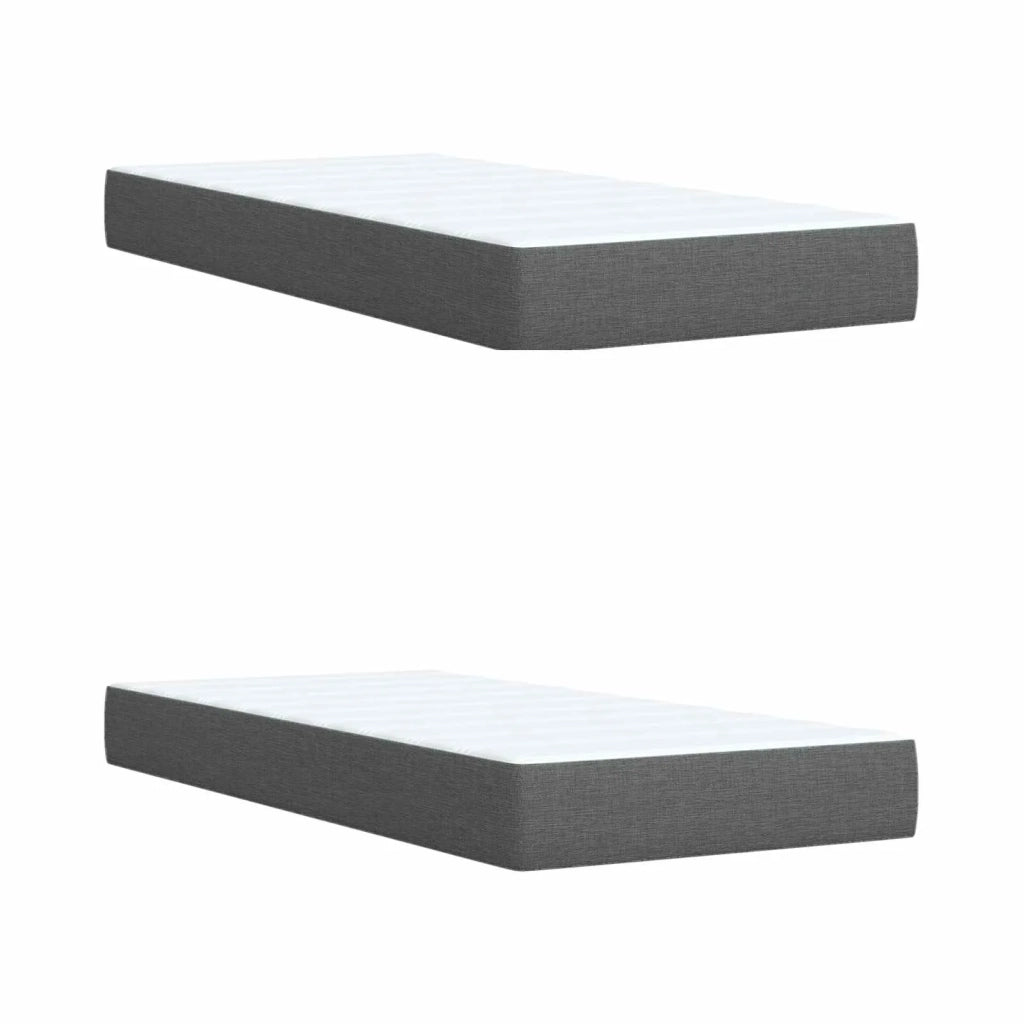 Letto box spring con materasso Grigio Scuro 200 x 200 cm 3455428