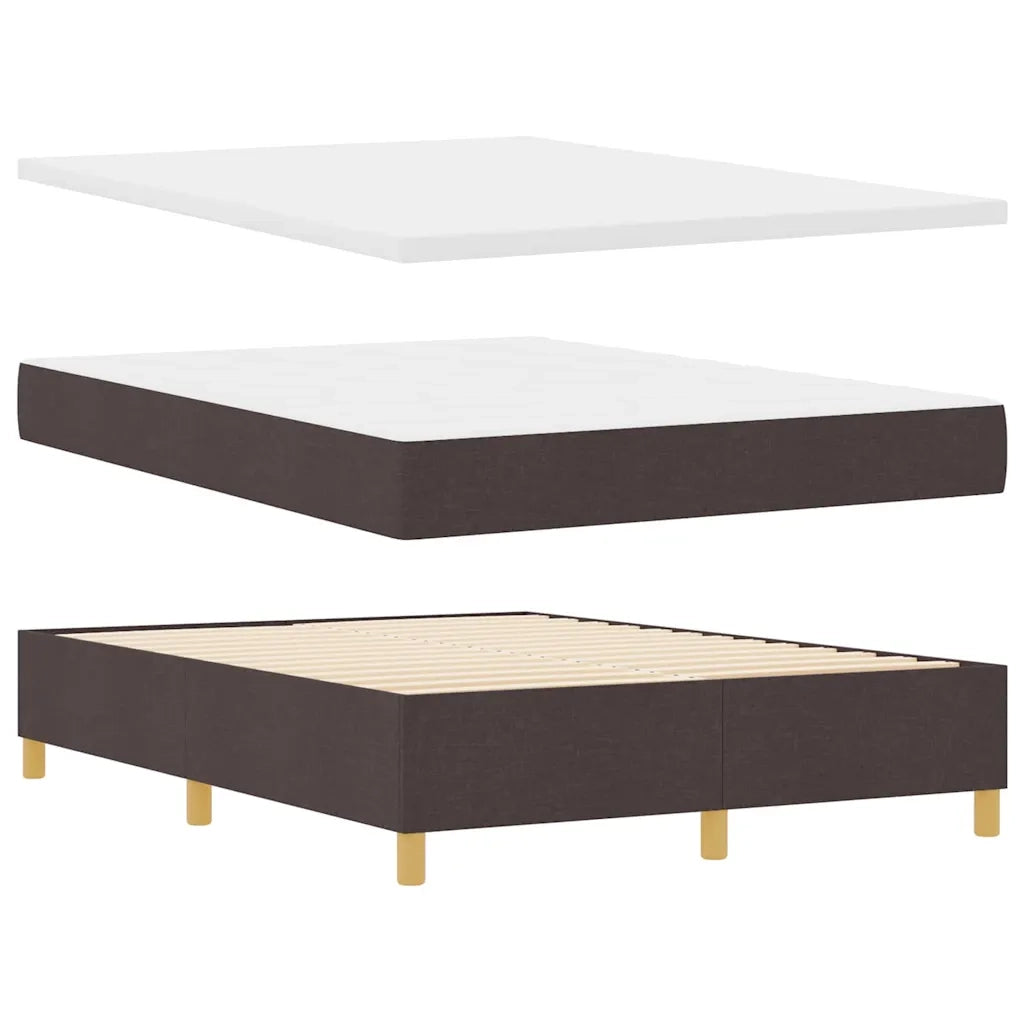 Letto a molle con materasso Marrone Scuro 140 x 190 cm Tessuto 3341829
