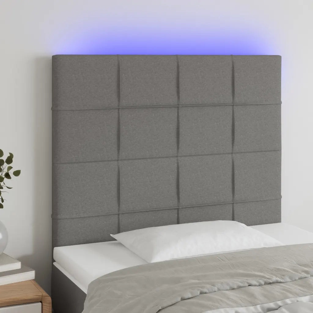 Testiera | Testata a LED GrigioScuro 100x5x118/128cm inTessuto