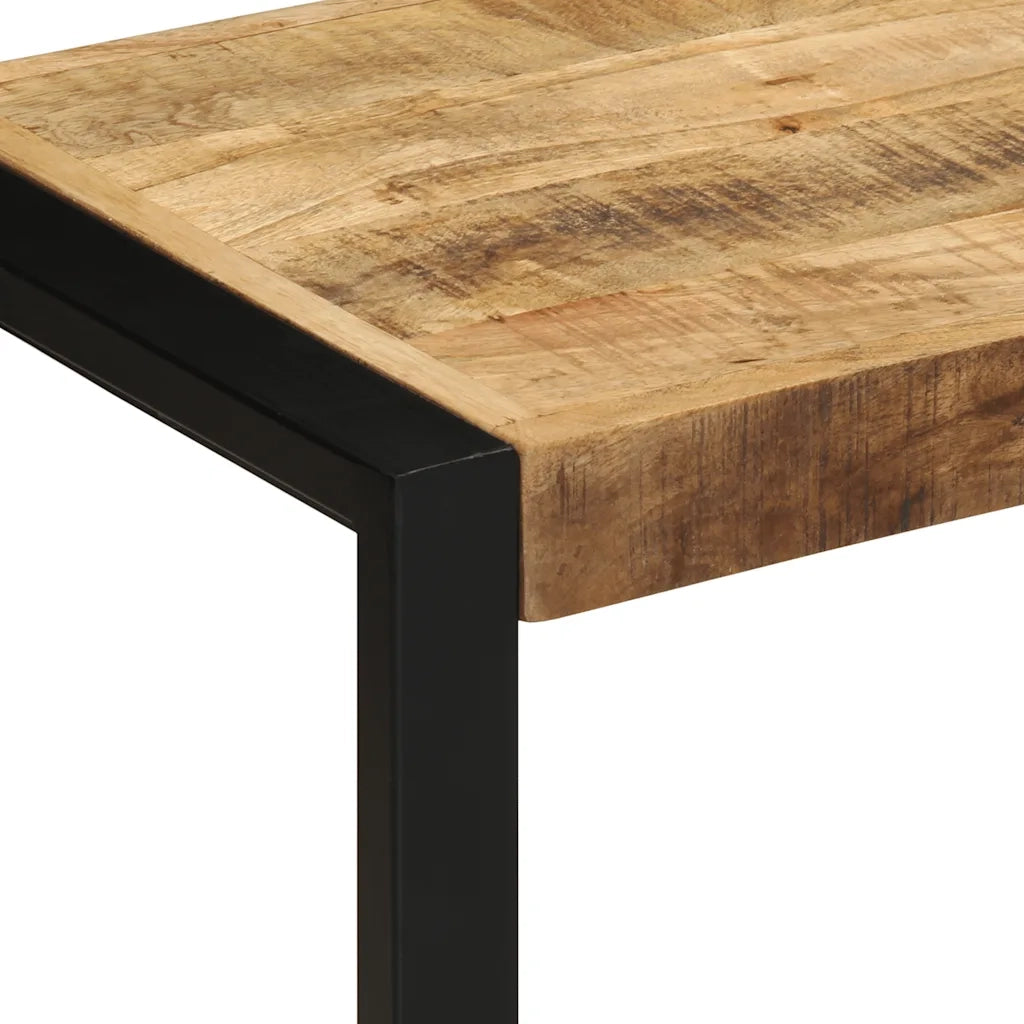 Panca-Sgabello 80x35x45 cm in Legno Massello di Mango Grezzo