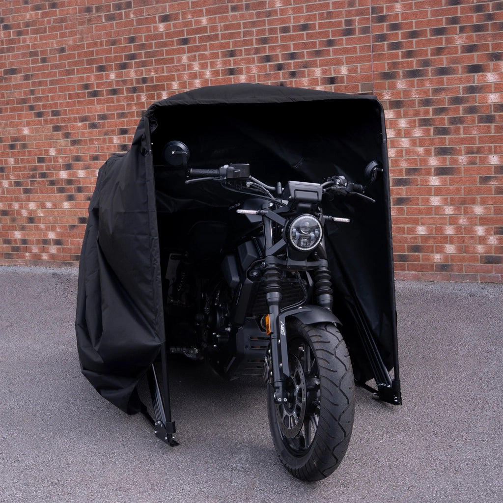 Tenda Moto Media Nero Impermeabile Oxford 600D Garage Portatile in Acciaio