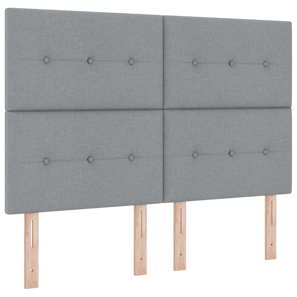Letto matrimoniale | Letto per adulti | Struttura del letto Grigio chiaro 140 x 190 cm Tessuto
