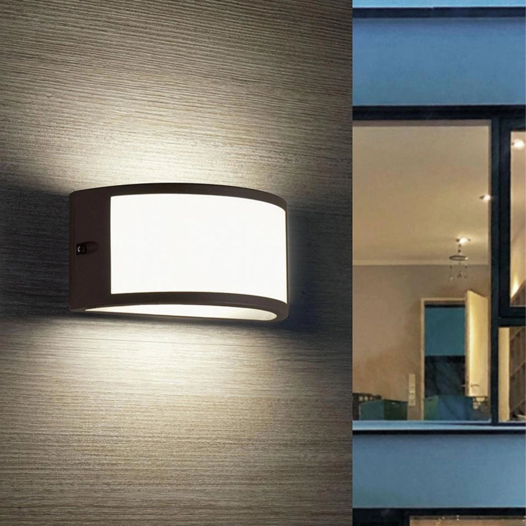 Applique Esterno Moderna Emerson Alluminio Nero Bianco 1 Luce E27 Ip54