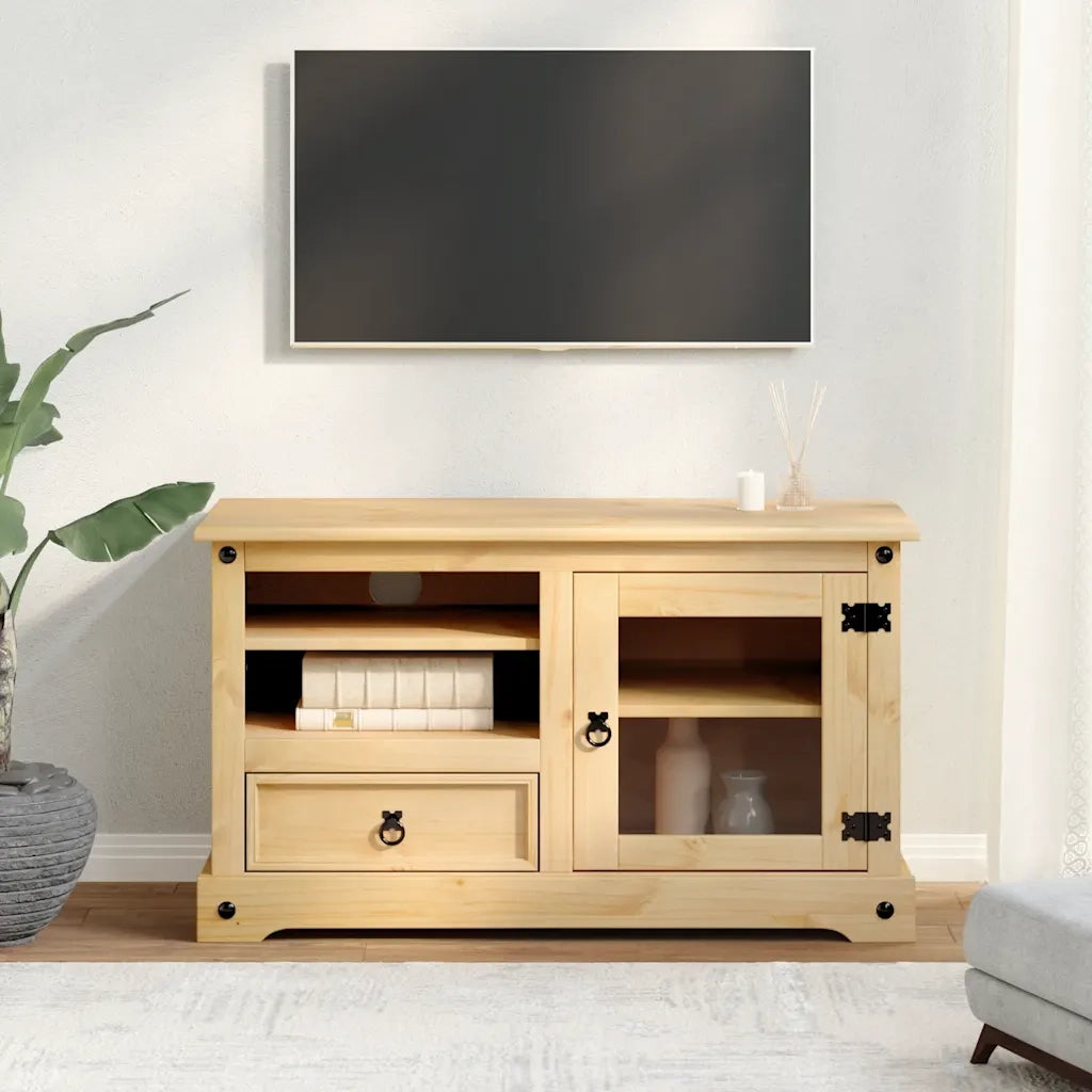 Mobile Porta TV-Mobile per TV-Credenza TV Corona 100x45x58 cm in Legno Massello di Pino