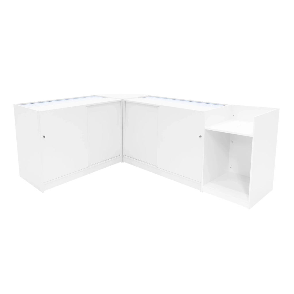 Set Banconi Bianco Eclipse LED 2 x C1200 LM60 TB60 con Serrature e Vetrina