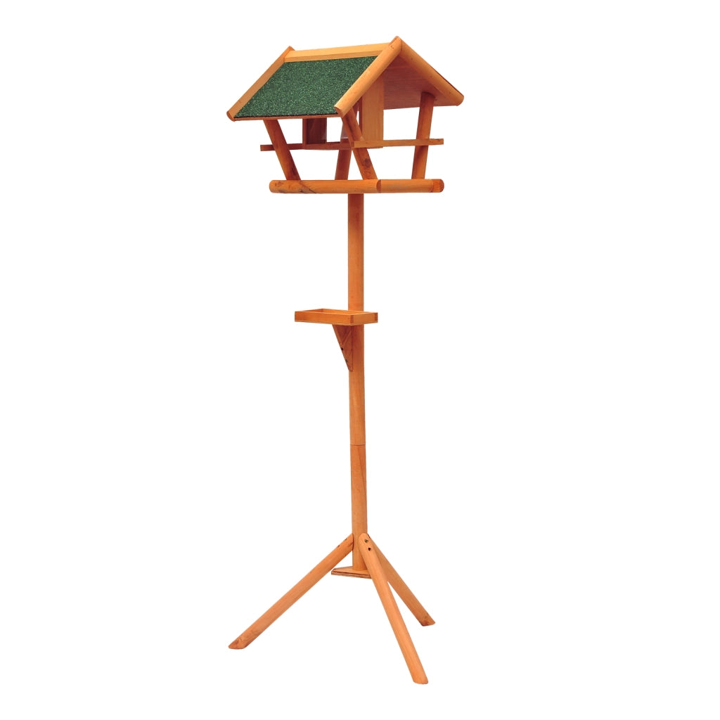 Mangiatoia per Uccelli Selvatici su Piedistallo in Legno Casetta Nido da Giardino per Esterno Resistente alle Intemperie 150 cm