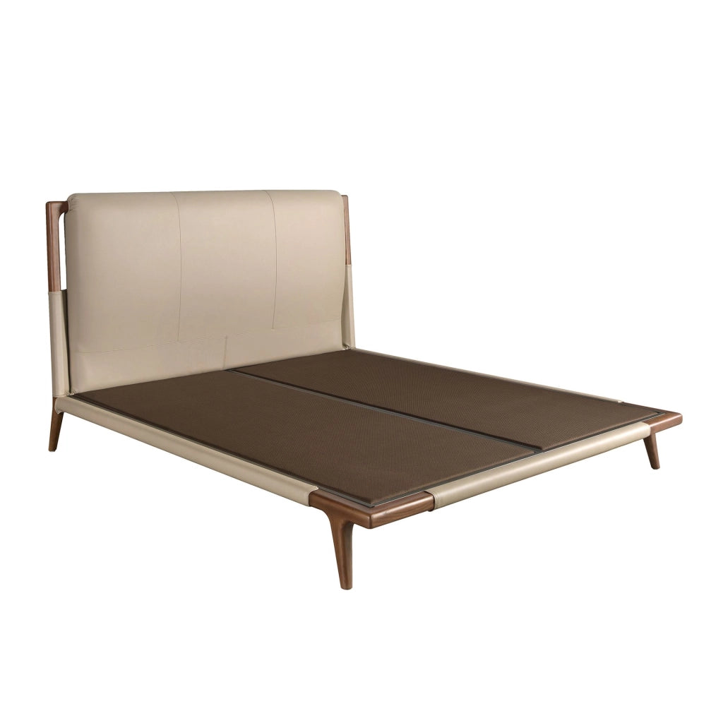 Letto in similpelle color visone