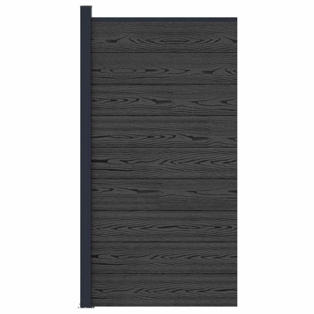 Pannello di Recinzione 95 x 186 cm WPC e Alluminio Nero 42039078