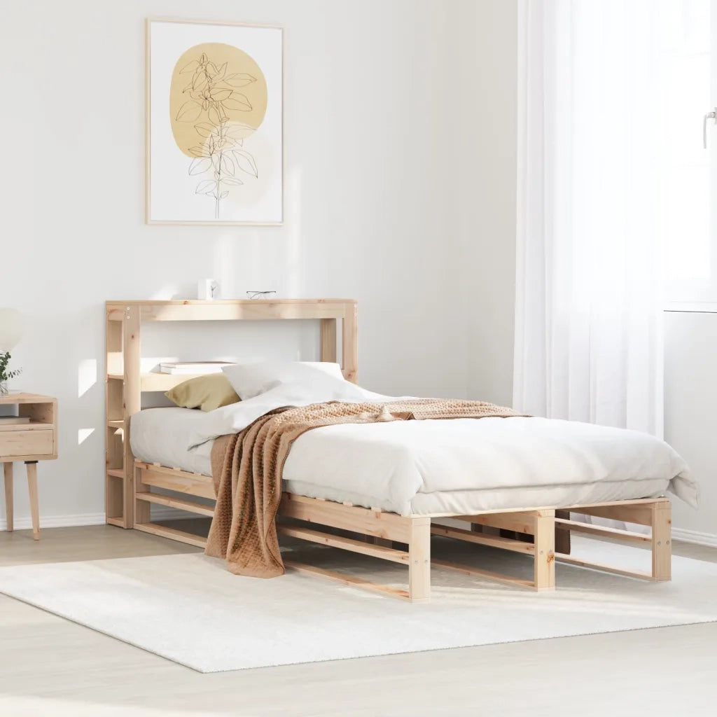 Letto senza Materasso-Struttura Letto 90x190 cm in Legno Massello di Pino 372020