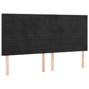 Testiera | Testata Nera 200x5x118/128 cm Velluto