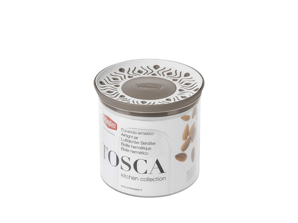 BARATTOLO TONDO 'TOSCA' bianco/tortora  - STEFANPLAST